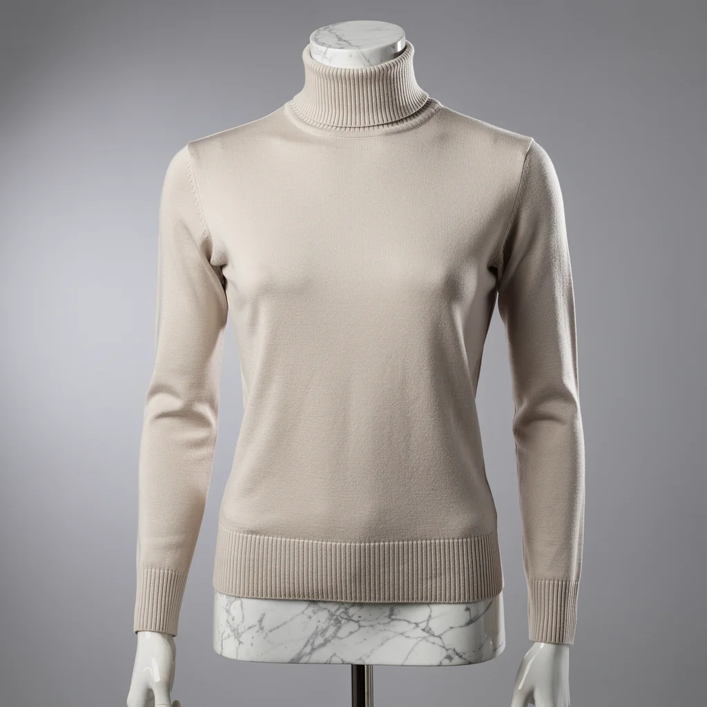 Charcoal Fine‑Knit Turtleneck Sweater