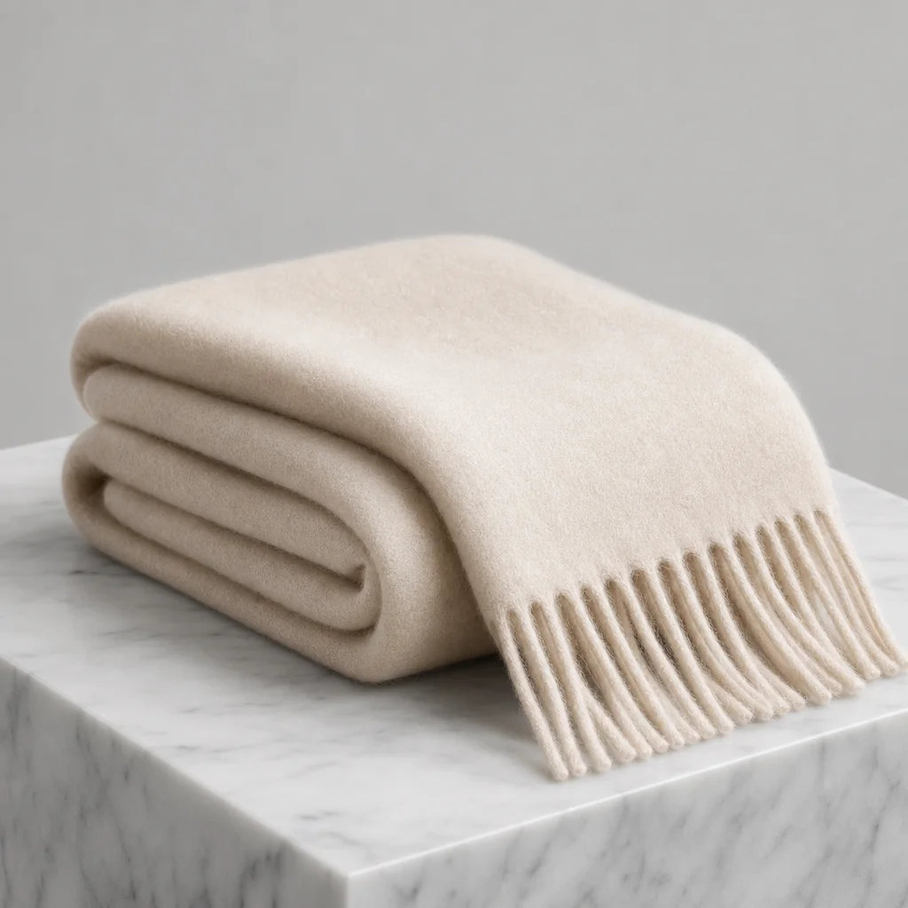 Merino Wool Scarf – Soft Neutral Tone