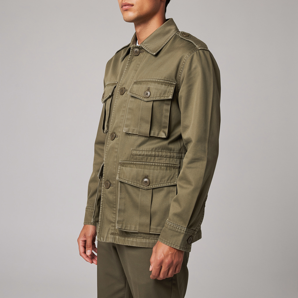 Khaki Cotton Field Jacket